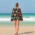 thumbnail image 5 of Yibo Hippie Floral Bath Beach Towel Vintage Watercolor Floral Striped Fabric Modern Aesthetic Print Soft Bath Towel, 5 of 8