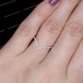 thumbnail image 2 of CHIRAGEMSJEWELS V Shape Wedding Band, Round Moissanite Anniversary Band, 925 Silver Bridal Band, Stacking Engagement Band, Matching Proposal, Dainty Band, 2 of 4