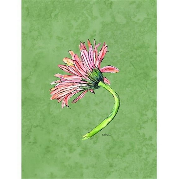 Carolines Treasures  Gerber Daisy Pink Flag - Garden Size