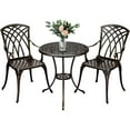thumbnail image 2 of HOSSLLY 3 Piece Bistro Set,Outdoor Patio Set,Anti-Rust Cast Aluminum Bistro Table Set for Park Yard Front Porch Furniture(Bronze), 2 of 9