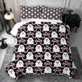 thumbnail image 2 of Erosebridal Ghost Candy Twin Quilt Set 2 Pieces,Cute Halloween Twin Coverlet Set,Black Pink,1 Bedspread and 1 Pillowcase, 2 of 7