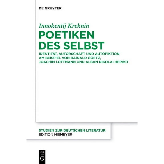 Studien Zur Deutschen Literatur Poetiken des Selbst, Book 206, (Hardcover)