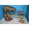 thumbnail image 2 of Nifao Family Bear on log giant bronze statue – Garden Outdoor Decor Sculpture, 61"L x 34"W x 45"H, 2 of 8