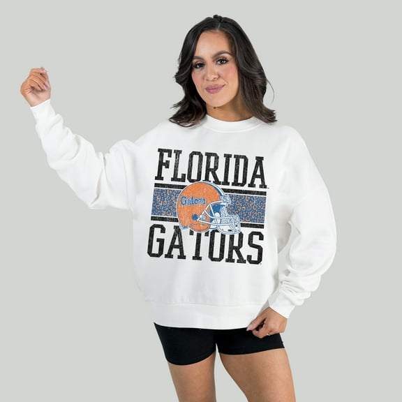 Women's Gameday Couture White Florida Gators Fair Catch Pullover Sweatshirt