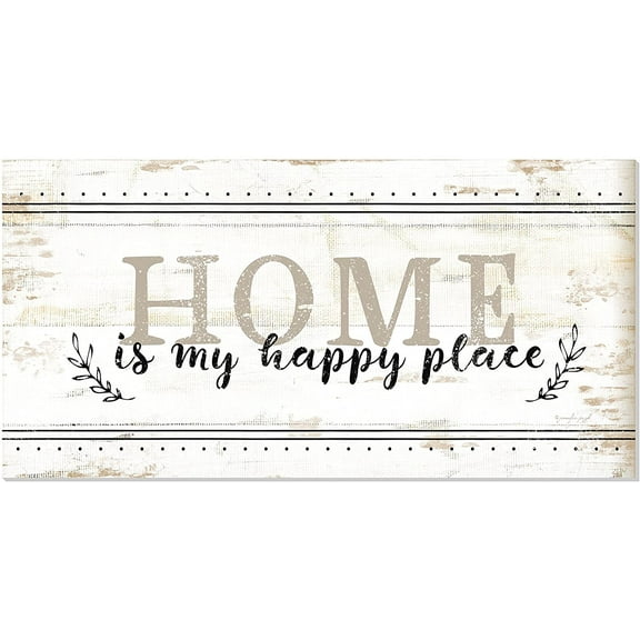 Home Is My Happy Place Rustic Farmhouse Style Wood Wall Sign 9x18