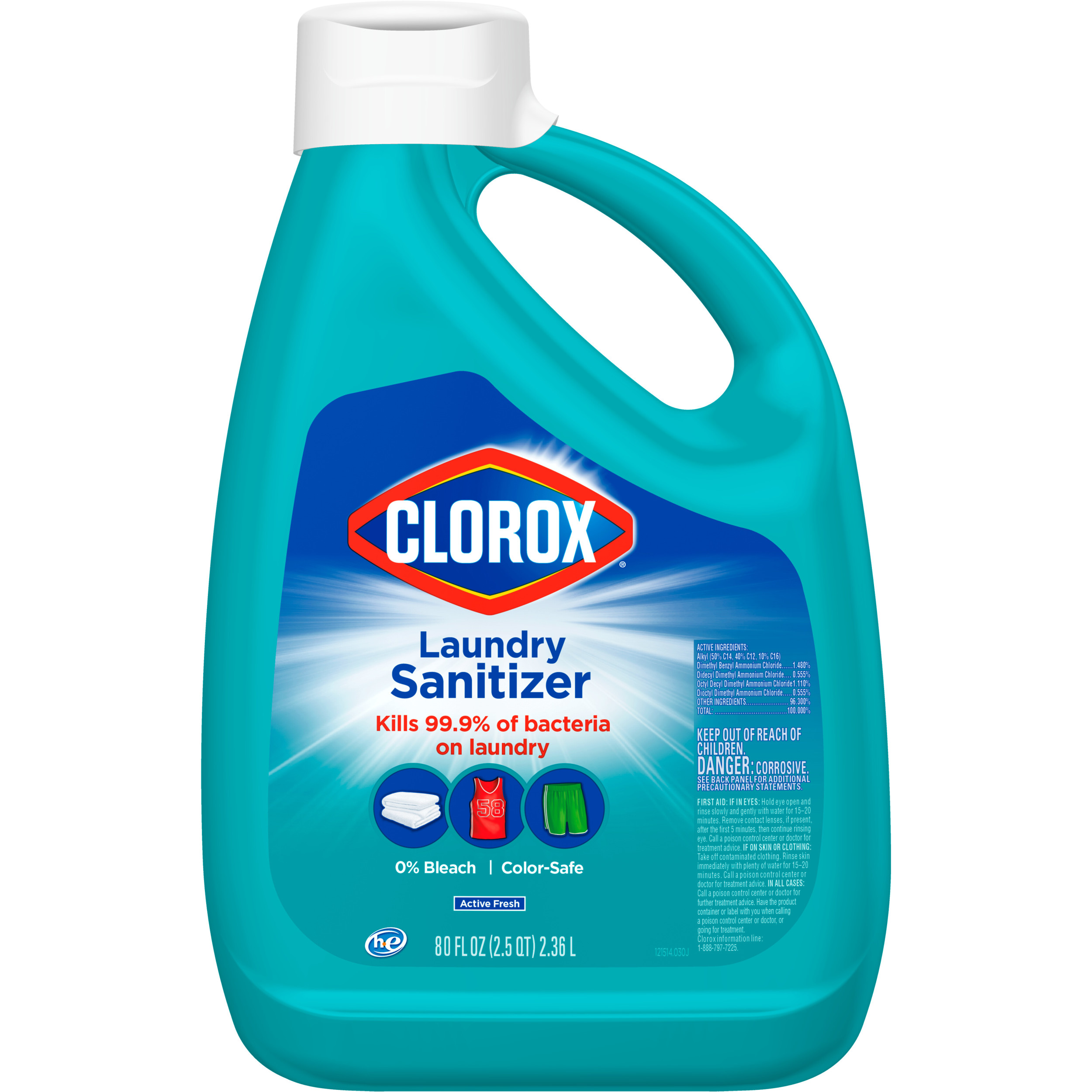 Clorox Laundry Sanitizer, Color Safe and Order Eliminating, 80 fl oz - image 3 of 10