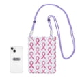 thumbnail image 3 of Multi-Color Cross-Body Handbag 8.27×5.91in Waterproof, Scratch-Resistant And Odor-Free Detachable Shoulder Strap Modern Pink Ribbon Pattern, 3 of 8