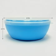 Your Zone 2-Divided Bowl with Lid, 18 oz, Blue