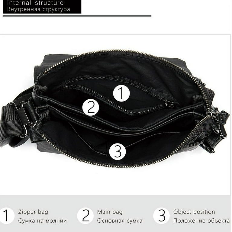 Shoulder Bag Leather Men's Bag Genuine Leather Black Men's Designer Bags  Leather Crossbody Bag for Men Messenger Bags Handbags