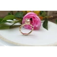 thumbnail image 4 of HeartsAndYou 0.8ct Natural Peach Morganite Engagement Ring 14k SOLID Rose Gold Halo Women, 4 of 9