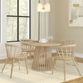 thumbnail image 6 of Plank+Beam 48" Lido Round Dining Table, Solid Wood Minimalist Kitchen Table for 4, Blonde, 6 of 10