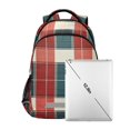 thumbnail image 7 of FORMRS Unisex Backpack Elementary School Travel Bookbag with Reflective Stripes, Vibrant Red Tartan Pattern, 7 of 7