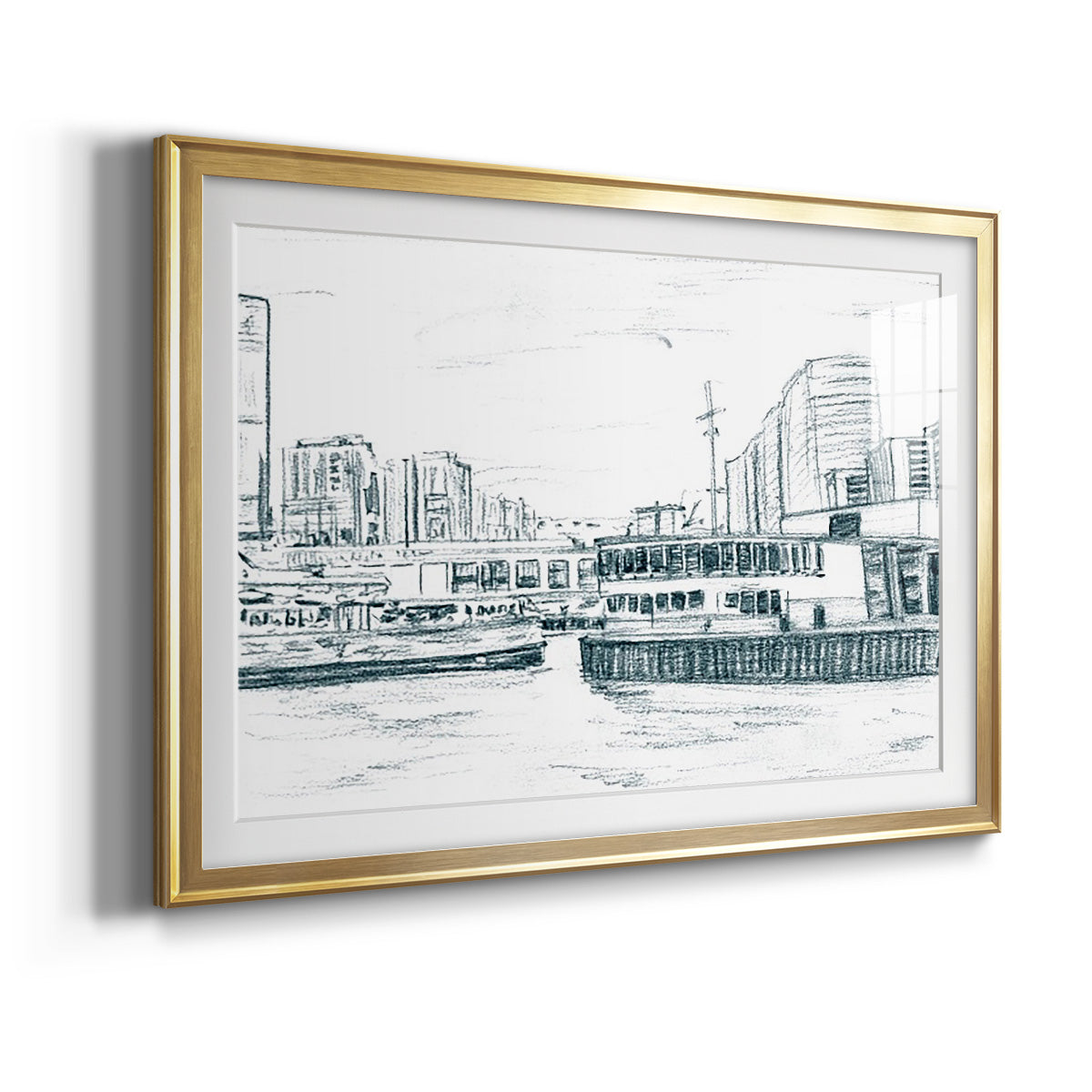 Ferryboats III Premium Framed Print - Ready to Hang