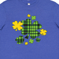 thumbnail image 4 of Inktastic St. Patrick's Day Plaid Green and Yellow Shamrocks Youth T-Shirt, 4 of 5