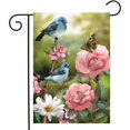 thumbnail image 1 of Spring Welcome House Flag 28x40 Inch Double Outside Vertical Burlap Floral Hummingbirds Summer Large Yard Flags Seas, 1 of 4
