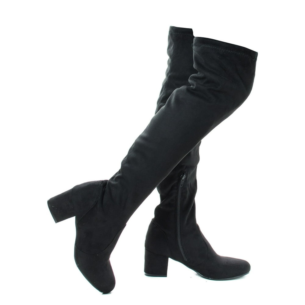 block heel pull on boots