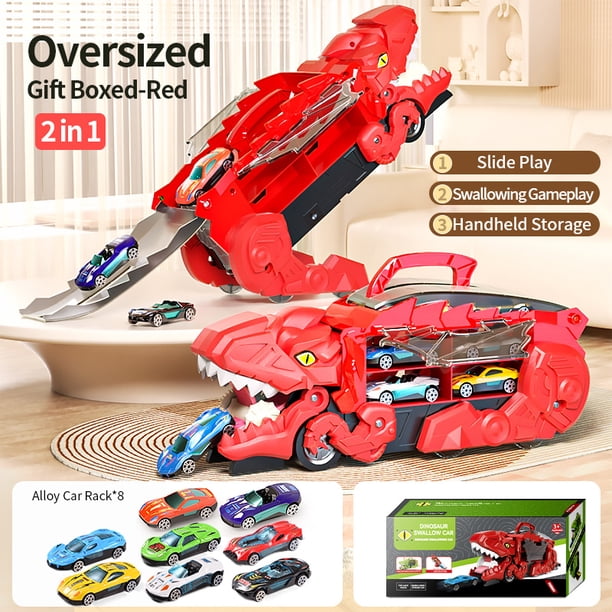 Coche de juguete con pista de dinosaurio para niños, rompecabezas para niño, proyecto Tyrannosaurus Rex, coche para niño de 3 a 6 años, regalo para bebé