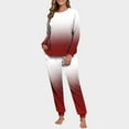 thumbnail image 2 of Wensltd Long Sleeve Top and Pants Set for Women Winter Warm Plush Sleepwear Soft Comfy Fleece Pajama Set 2 Piece, 2 of 7