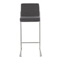 thumbnail image 4 of Fuji Contemporary High Back Barstool In Stainless Steel And Charcoal Fabric - Set Of 2, 4 of 8