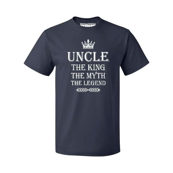 Promotion & Beyond UNCLE King Myth Legend Father's Day Gift Men's T-shirt, Navy, XL