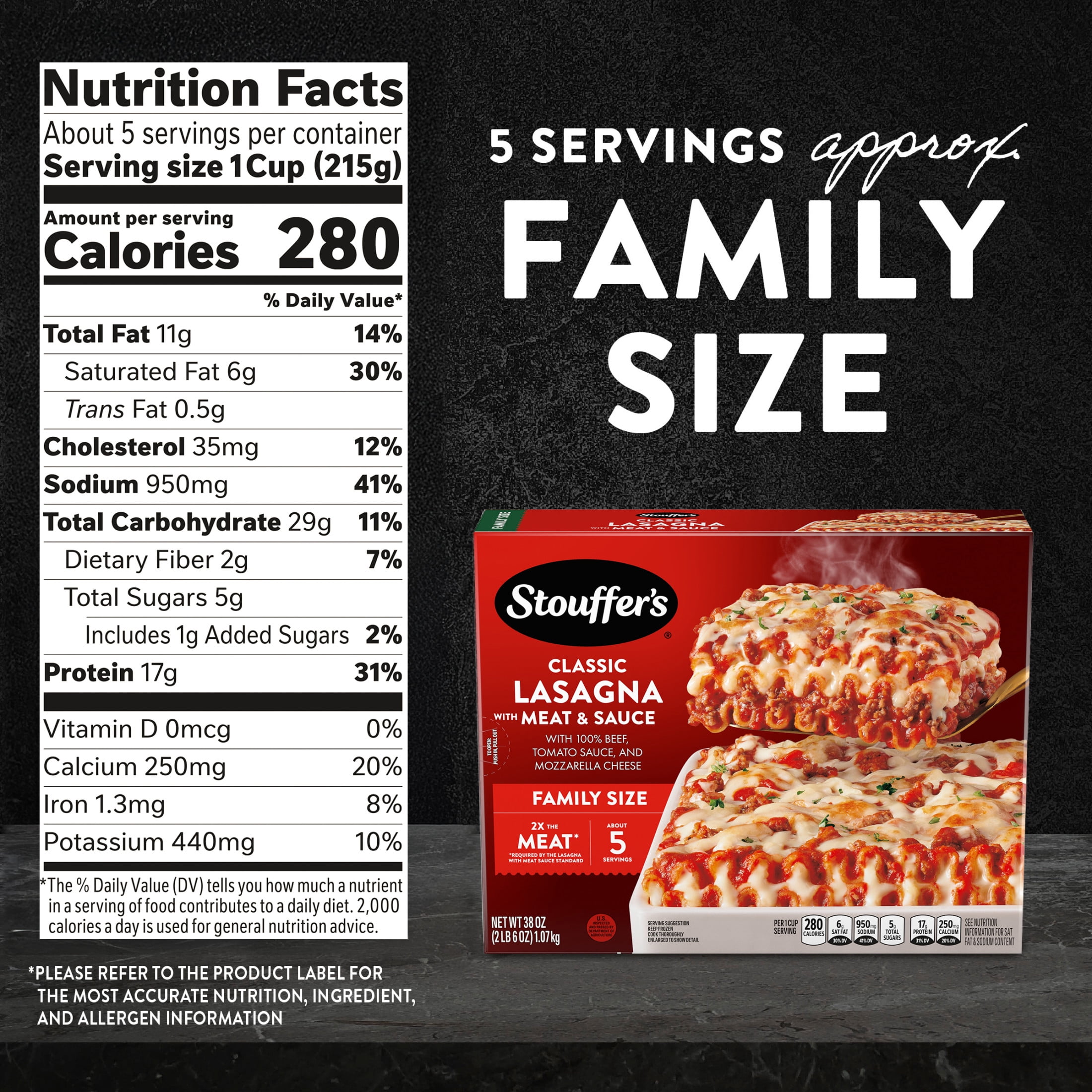 Stouffer's Family Size Lasagna with Meat & Sauce Frozen Meal