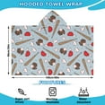 thumbnail image 2 of Blue Baseball Gear Pattern Hooded Bath Towel，60"x35" for Ages 3 To 12 Kids, Quick Dry Lightweight Soft Microfiber Hood Beach Towel Cover Up for Kids, 2 of 7