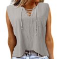 thumbnail image 1 of Playeras,Blusas y Tops,Ropa para Mujer Correr camisetas sin mangas para las mujeres Camiseta sin mangas transpirable con cuello en V para mujer (Grey, L), 1 of 5