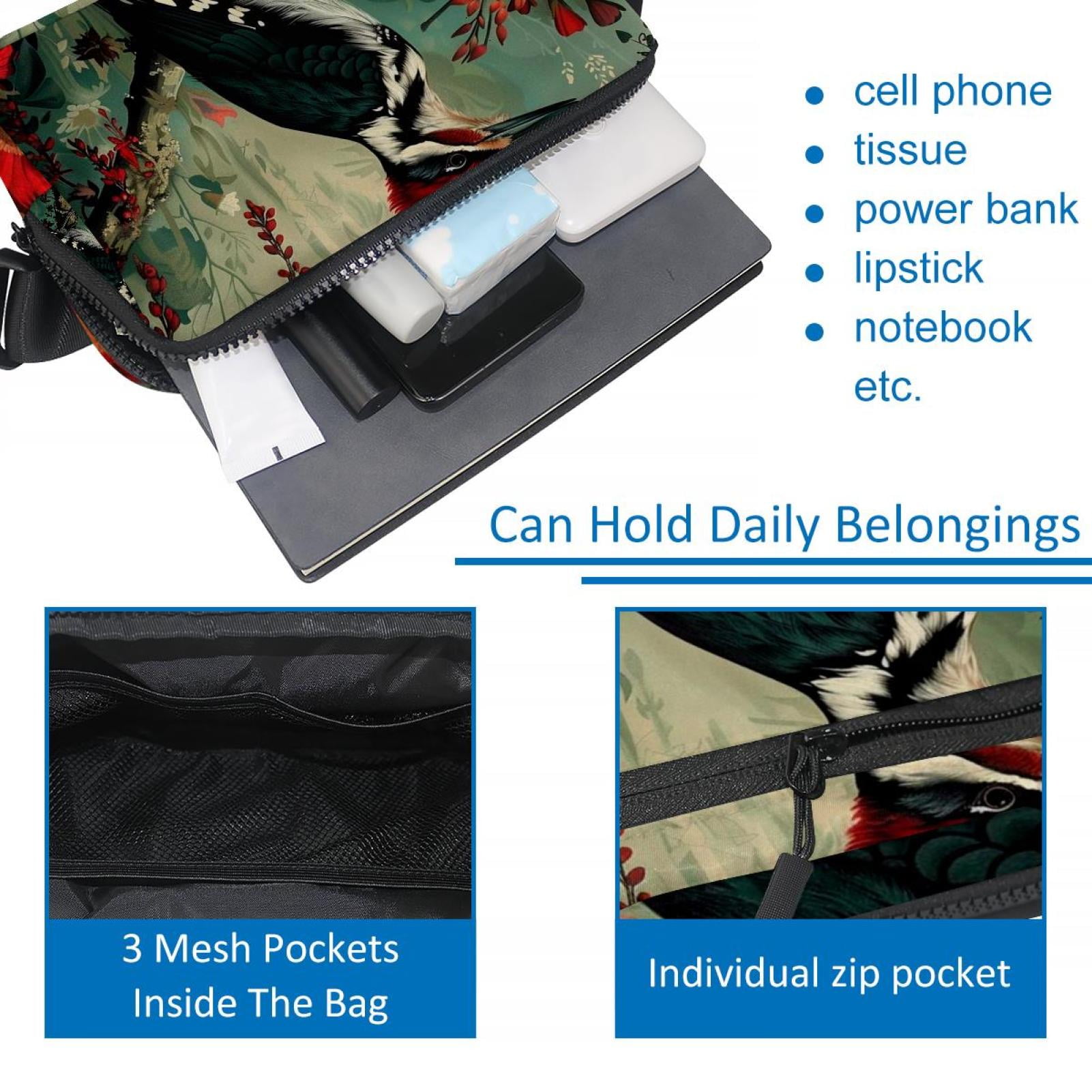 Birds Lightweight Adjustable Sling Bag Waist Pack with Extension Strap Unisex - Ideal for Travel and Outdoor Activities