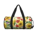 thumbnail image 2 of Gaeub Sunflower Cornflower Poppy Lightweight Travel Cylinder Bag Gym Tote Bag Sports Training Duffle Bag with Pockets and Straps, 2 of 8