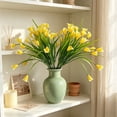 thumbnail image 4 of Gaecuw Artificial Calla Lily Bouquet, Faux Silk Flower, Realistic Floral Decor for Home Wedding Vase, with Green Leaves and Flexible STALKs, in Yellow, 4 of 6