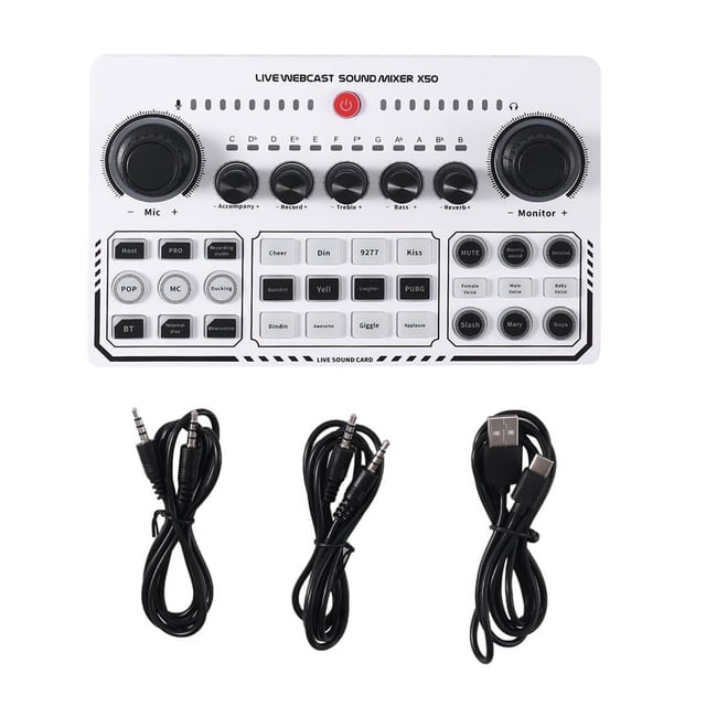Tarjetas de sonido para estudio de grabación profesional X50, tarjeta de sonido USB, interfaz de mezclador de audio para transmisión en vivo.