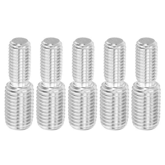 Uxcell M12*M16*50mm Double End Threaded Stud Screw Bolt, 5 Pack 304 Stainless