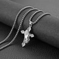 thumbnail image 4 of HZMAN Praying Hand Cross Necklace for Men Stainless Steel Retro Small Prayer Hands Pendant Christian Jewelry Gift (Silver), 4 of 8
