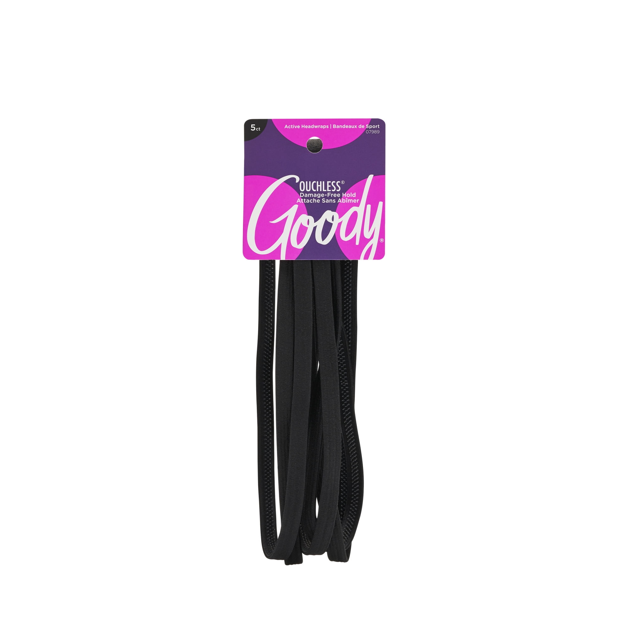 Goody® Active Slideproof Headwraps Black, 5 CT