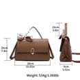 thumbnail image 3 of Brown crossbody bags women handbags ladies hand bags square bag Women's Silk Scarf Handle PU Leather Flap Shoulder Bag, 3 of 7