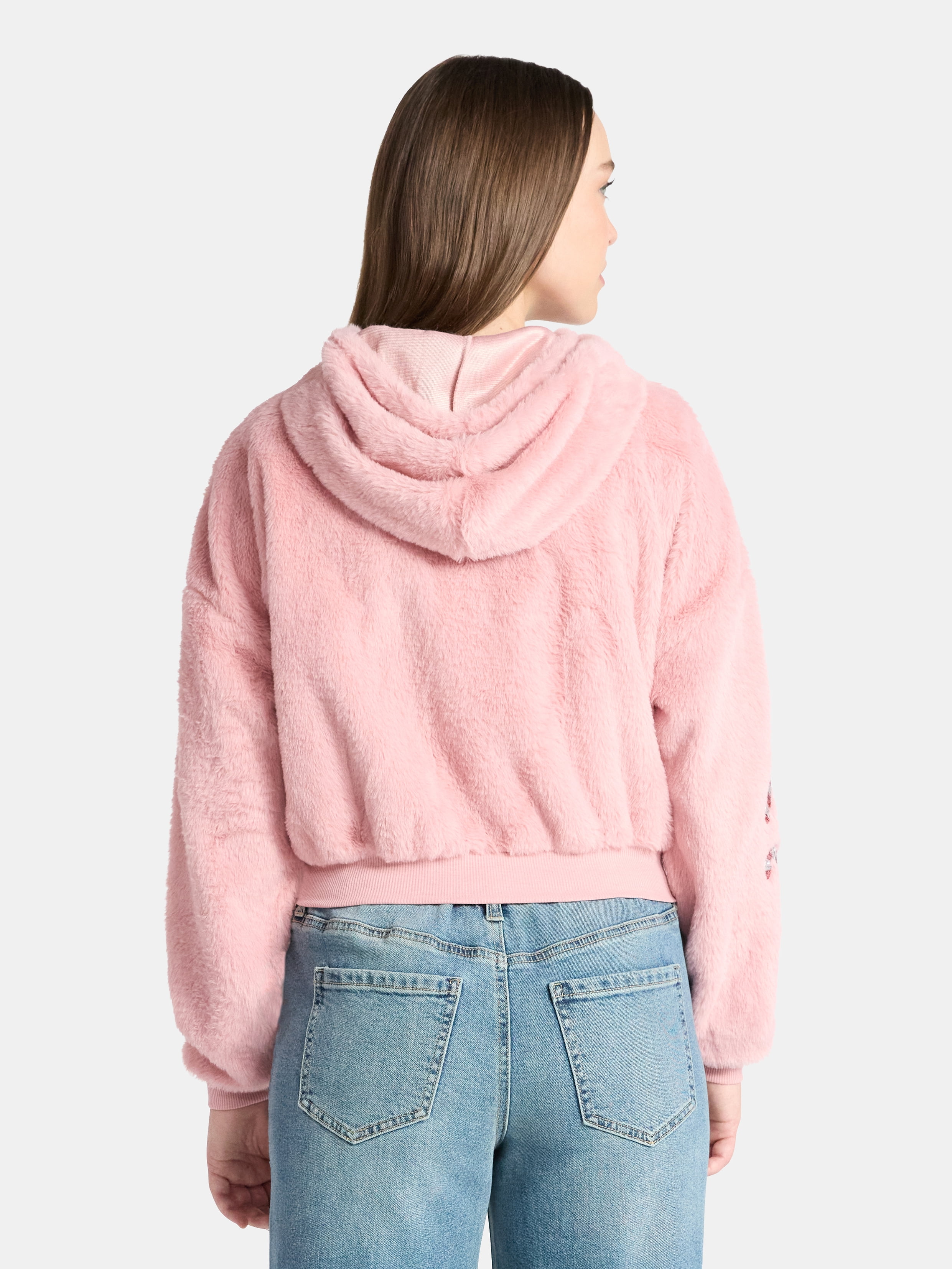 No Boundaries Christmas Plush Jacket, Women's & Women's Plus