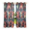 thumbnail image 6 of Yayeee Window Curtains Set of 2 for Living Room Light Filtering 63"x52", Red Abstract, 6 of 7