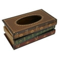 thumbnail image 2 of Caja de pañuelos para libros, caja de pañuelos de madera de simulación, servilletero para libros, caja de papel de seda retro, salida de alta intensidad, 2 of 9
