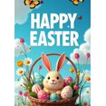 thumbnail image 4 of LUUFILx Happy Easter Rabbit Banner Spring Decoration Eggs Tulips Background Backdrop Party Supplies Photography Props Easter Celebration Fluttering Butterflies, 4 of 8