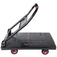 thumbnail image 3 of S-HOME Foldable Handcart With 4 Inch TPR 360 Degree Silent Wheels, Heavy Duty 330lbs Push Dolly Cart For Warehouse Use, 3 of 8