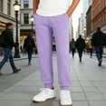 thumbnail image 5 of CPNG Children's Thin Jogger Sweatpants Straight Leg Elastic High Waist Casual Loose Cozy Sports Pants with Pocket(Purple,18-24 Months), 5 of 9