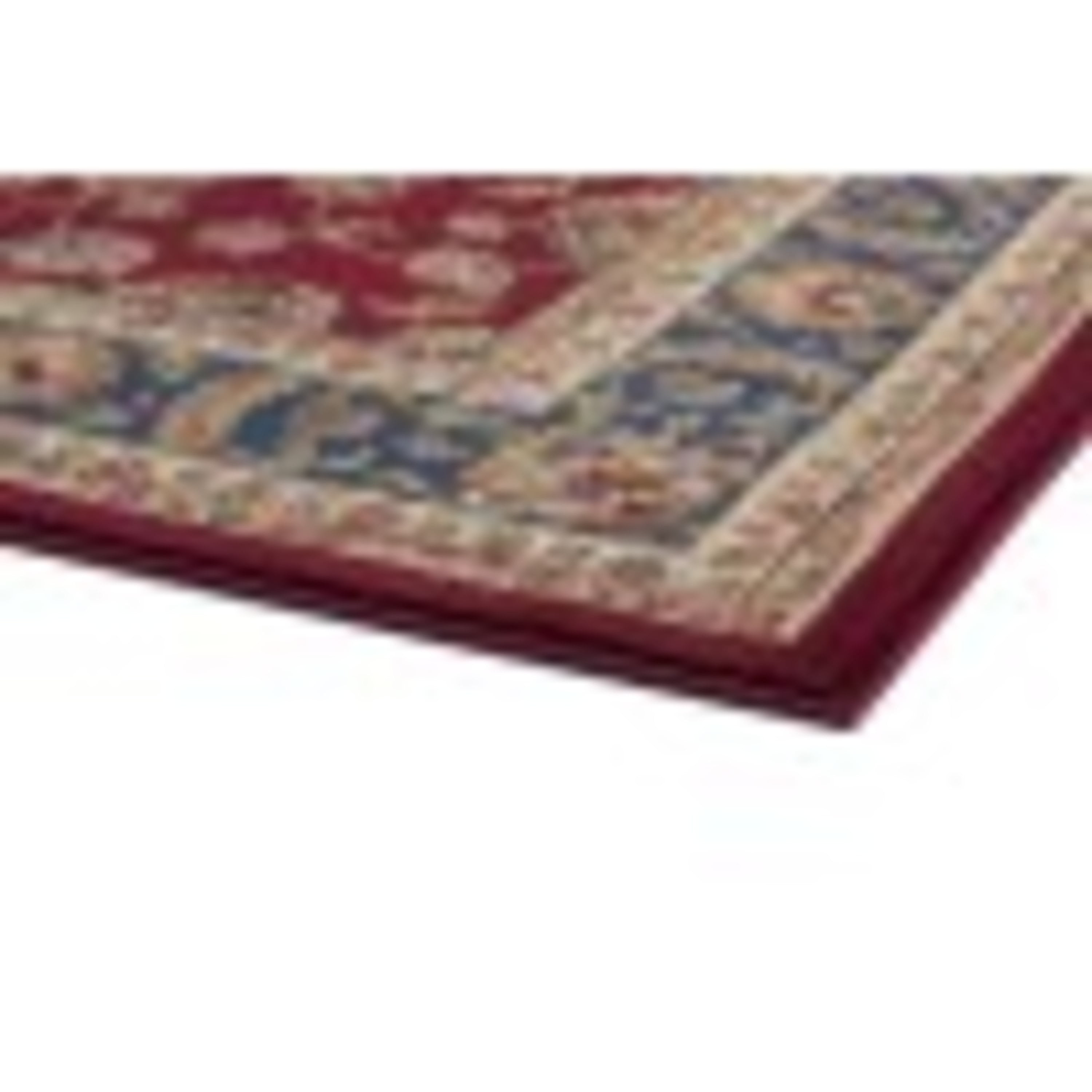 Sensation Transitional 2' x 7' Red and Beige Polypropylene Indoor Area Rug