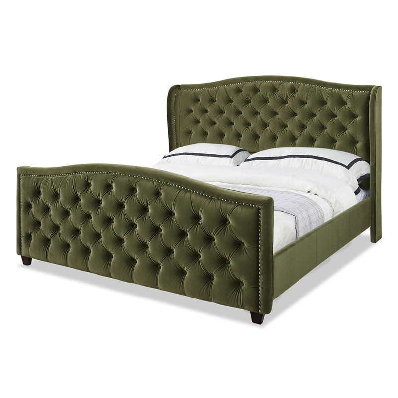 Jennifer Taylor Home Marcella Upholstered Tufted Wingback Panel Bed