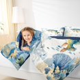 thumbnail image 3 of Castle Fairy Warm Watercolor Freshwater Pike Full Size Comforter Sets 3-Piece,Reef Jellyfish Coastal Underwater Scene Bedding Comforter Set,Teal Orange,Reversible,1 Comforter and 2 Pillowcases, 3 of 6