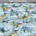 thumbnail image 5 of Plane Dog Crate Cover, Cartoon Planes and Helicopters in the Air Between Clouds Toy Art, Easy to Use Pet Kennel Cover for Medium Large Dogs, 35" x 23" x 27", Yellow and Blue, by Ambesonne, 5 of 6