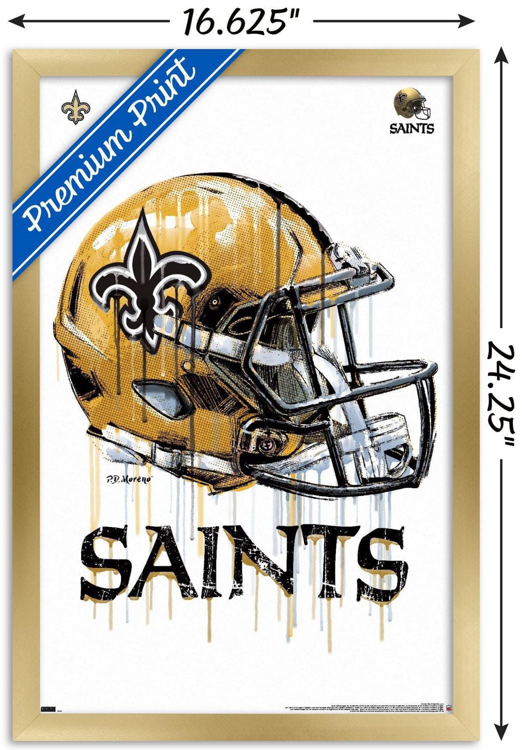NFL New Orleans Saints - Drip Helmet 20 Wall Poster, 22.375" x 34"