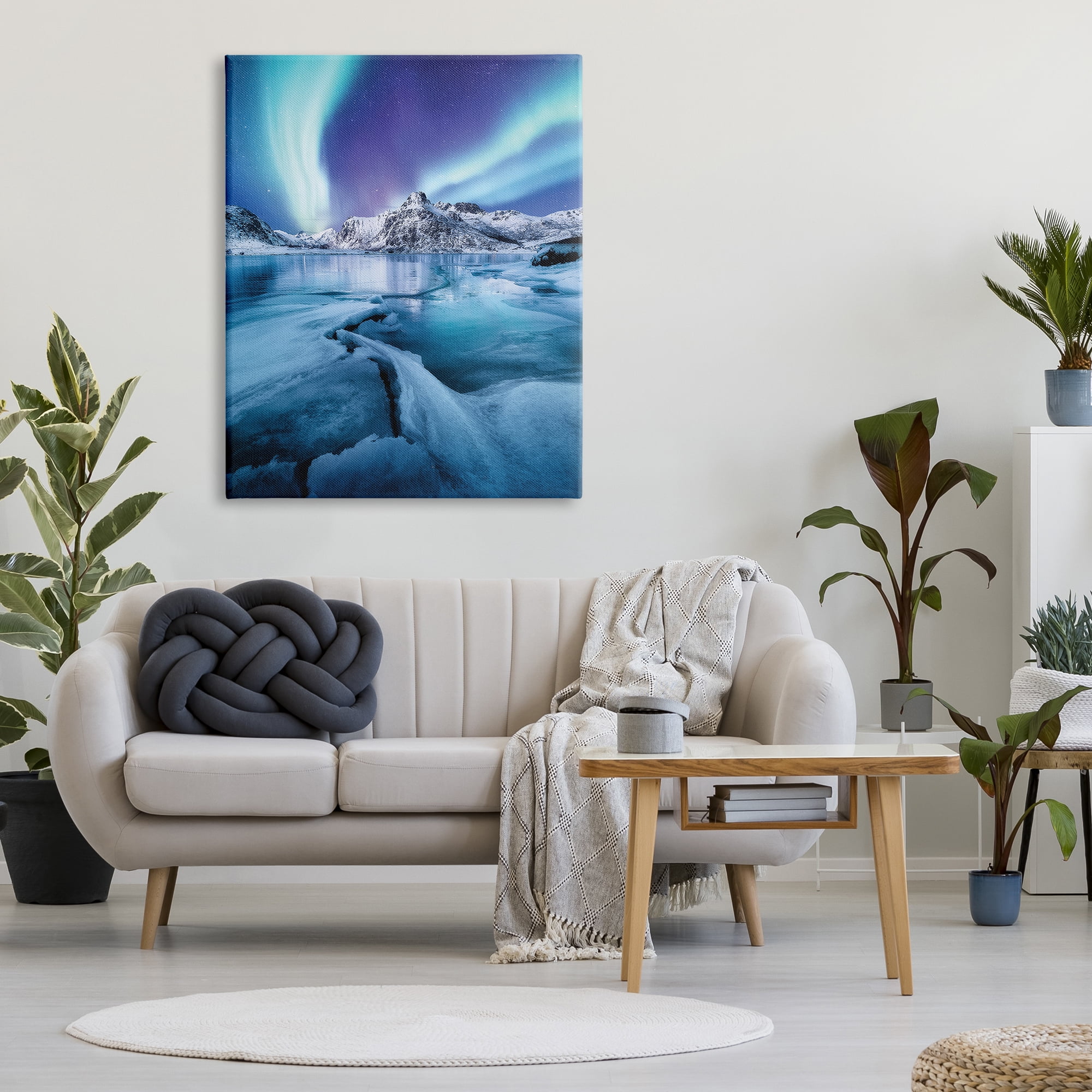 Stupell Industries Aurora Glaciers Photography Landscape Photography Gallery Wrapped Canvas Art Print Wall Art, 36 x 48