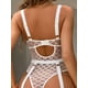 thumbnail image 5 of Lencería perspectiva cuadrícula sexy espalda descubierta cintura alta mono sexy ropa interior cadena de metal, 5 of 6