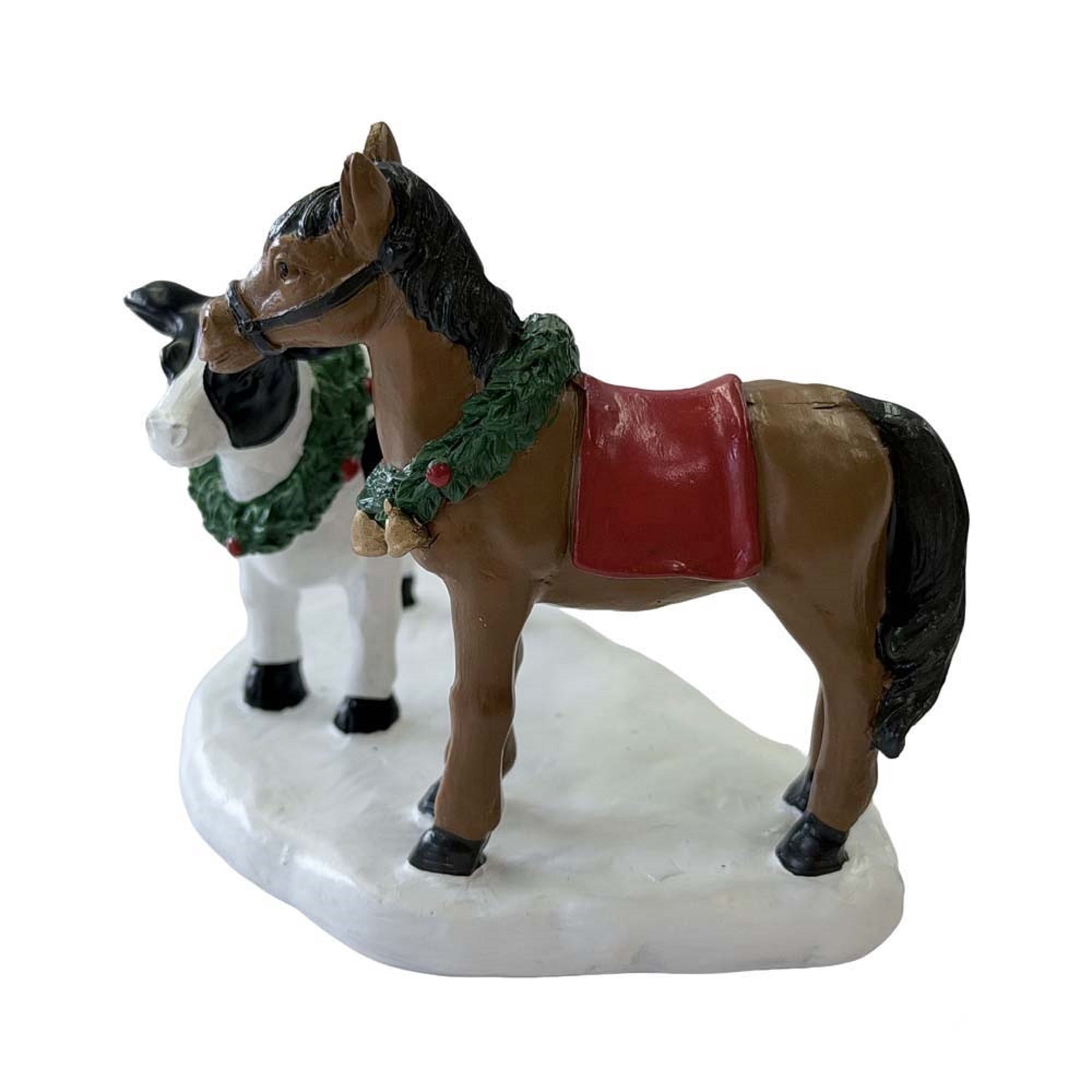 Snowy and Holly Christmas Village Decorative Figurine, Multicolor, 3.8", by Holiday Time