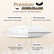 Howsheep Feather Down Pillows Set of 2, Medium Firm Hotel Bed Pillow 2 Pack, Queen Size, 20 x 30 in.